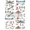DecorTransfers®-RiverbedDragonflies-totalsheetsize24x35,cutinto2sheets rub-ons